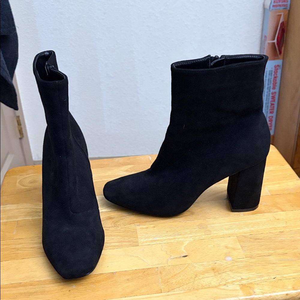 Lulu's MY GENERATION Chic Black Heeled Suede Boots
